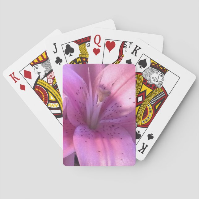 Pink Lily Playing Cards (Back)
