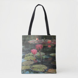 Pink Lily Pond Tote Bag