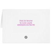Pink Lily Surprise Cards (Back Horizontal)