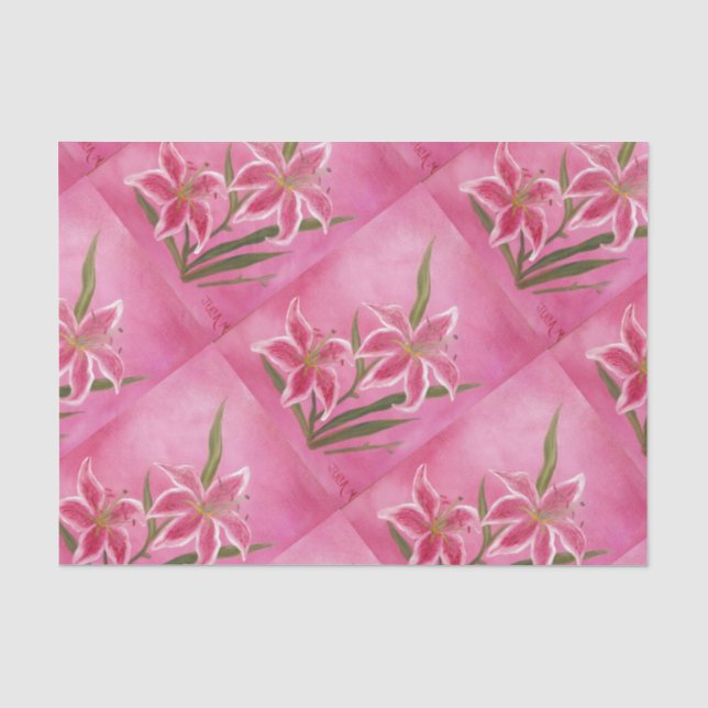 pink lily tissue paper (Front)