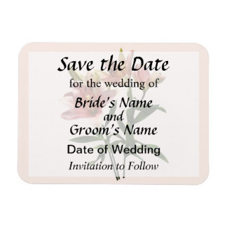 Pink Lily Trio Save the Date Magnet