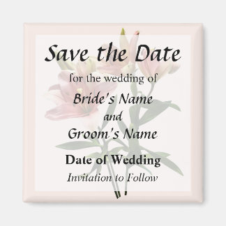 Pink Lily Trio Save the Date Magnet