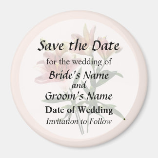 Pink Lily Trio Save the Date Magnet
