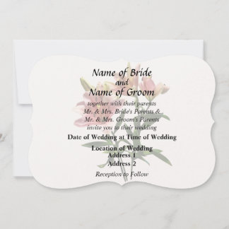 Pink Lily Trio Wedding Products Invitation