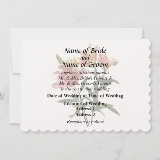 Pink Lily Trio Wedding Products Invitation