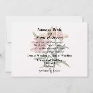 Pink Lily Trio Wedding Products Invitation