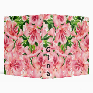 Pink Lily Vintage Floral Art Study Binder