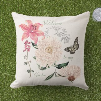 Pink Lily, White Mum, & Butterfly Personalized