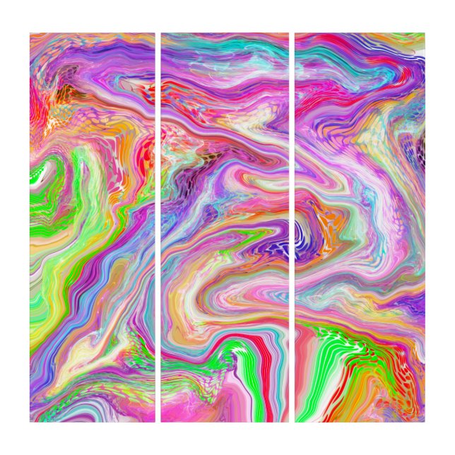 Pink, Lime Green and Blue Bubbly Art (Front)