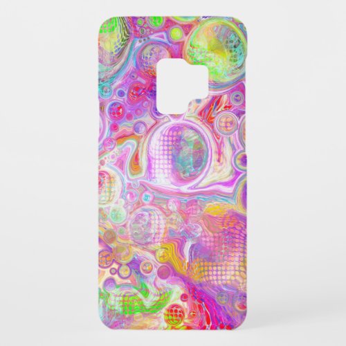 Pink Lime Green and Blue Bubbly Art Case_Mate Samsung Galaxy S9 Case