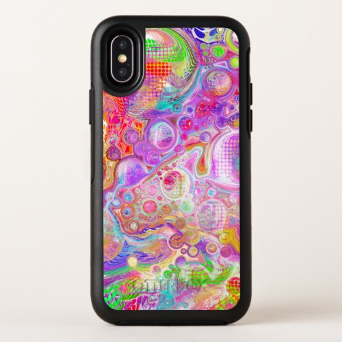 Pink Lime Green and Blue Bubbly Art  OtterBox Symmetry iPhone XS Case