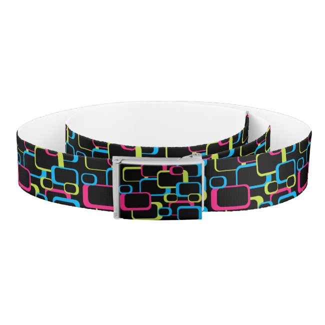 Pink Lime Green and Turquoise Retro Squares