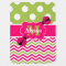Pink Lime Green Ladybug Dots Chevron Personalized
