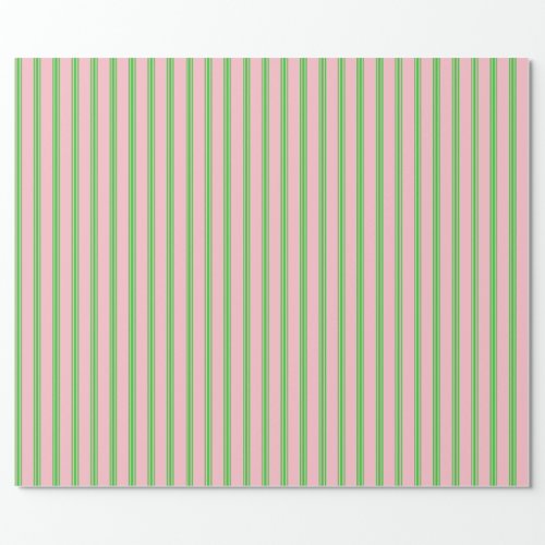Pink  Lime Green Lines Wrapping Paper