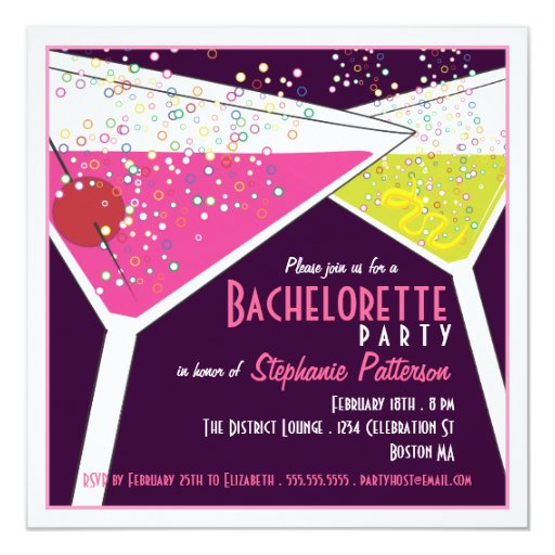 Martini Bachelorette Party Invitations 4