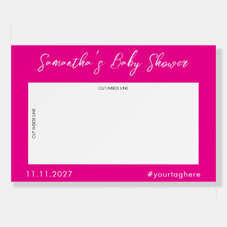 Pink Line Photo Booth Selfie baby shower Foam Board