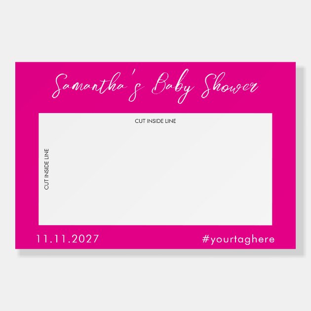 Pink Line Photo Booth Selfie baby shower Foam Board
