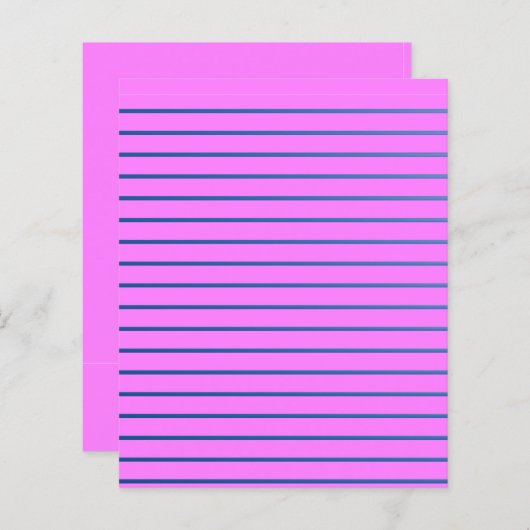 Pink Lined Paper Sheet (Front/Back)