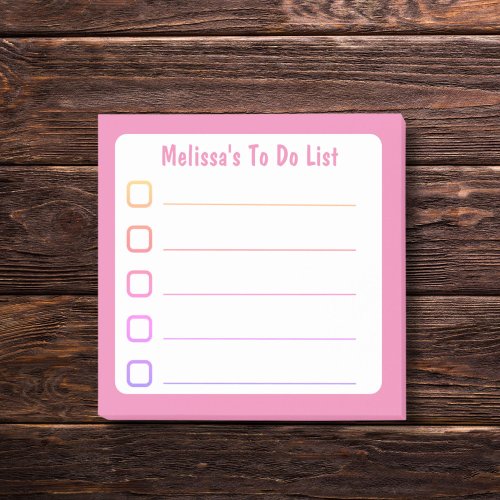 Pink Lined To Do List  Post_it Notes