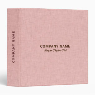 Pink Linen Burlap Fabric Look 3 Ring Binder