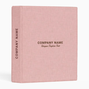 Pink Linen Burlap Fabric Look Mini Binder