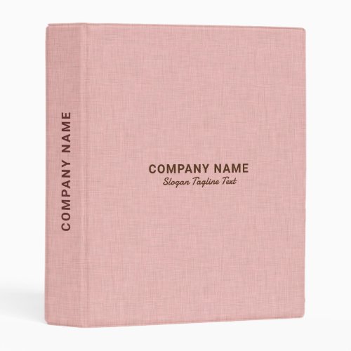 Pink Linen Burlap Fabric Look  Mini Binder