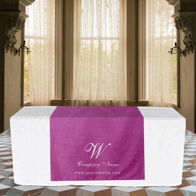 Pink Linen Business Table Runner Banner Script Tapestry (Pink Linen Business Table Runner Banner Script Tapestry)