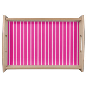 Pink lines geometric serving tray