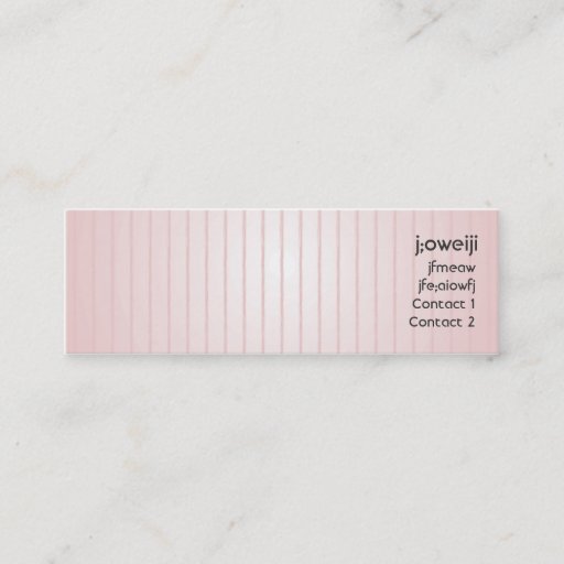 Customizable Pink Lines - Skinny Business Card