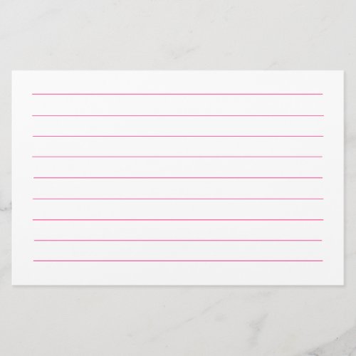 Pink Lines White Plain Elegant Colorful Cute Stationery