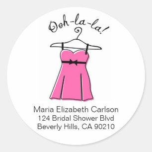 Pink Lingerie Bridal Shower Address Labels