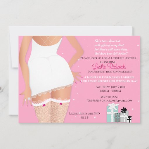 Pink Lingerie Bridal Shower Invitation Zazzle 