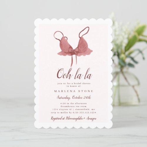 Pink Lingerie Bridal Shower  Invitation