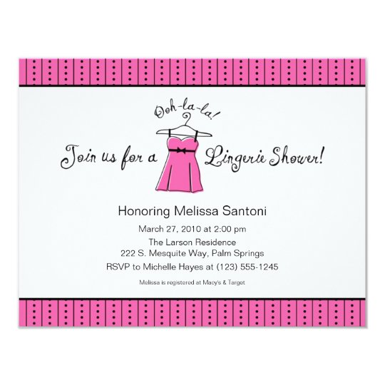 Pink Lingerie Bridal Shower Invitation | Zazzle.com