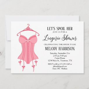 Pink Lingerie Bridal Shower Invitation Sassy