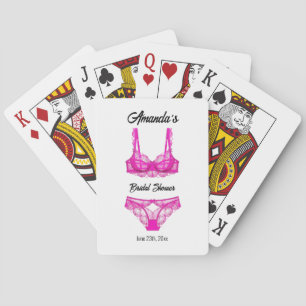 Pink Lingerie Bridal Shower Poker Cards