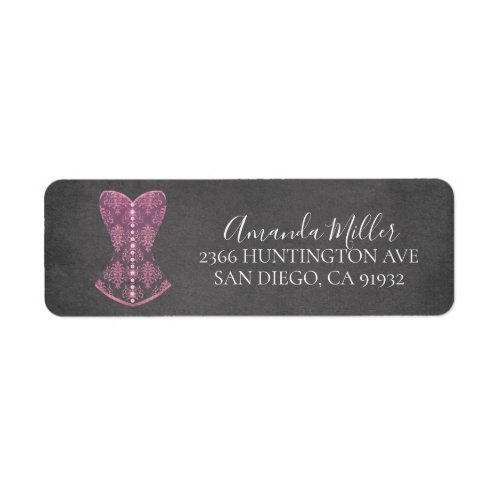 Pink Lingerie Bridal Shower Return address Label