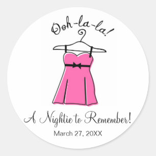 Pink Lingerie Bridal Shower Stickers