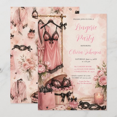 Pink Lingerie Party Bridal Shower Invitation