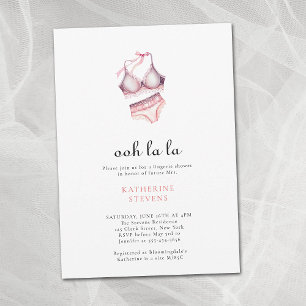 Pink Lingerie Party Ooh La La Bow Bridal Shower Invitation
