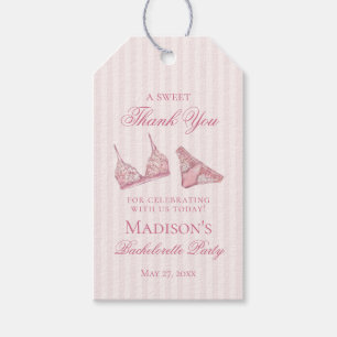 Pink Lingerie Shower Bachelorette Bridal Favor Gift Tags