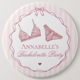 Pink Lingerie Shower Bachelorette Party Favor Button