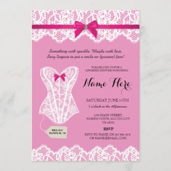 Pink Lingerie Shower Bridal Party Corset Invites by WOWWOWMEOW at Zazzle