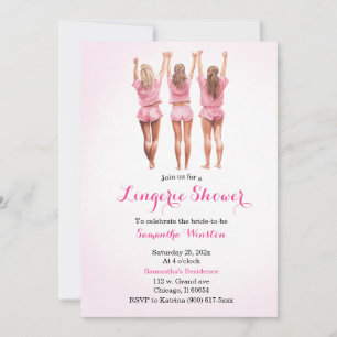 Pink Lingerie shower Invitation