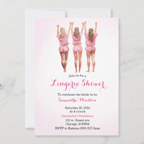 Pink Lingerie shower  Invitation