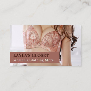 Pink Lingerie, Women's Clothing Store Business Card