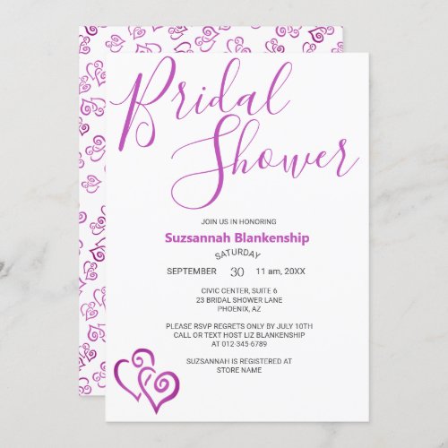 Pink Linked Hearts Bridal Shower Template