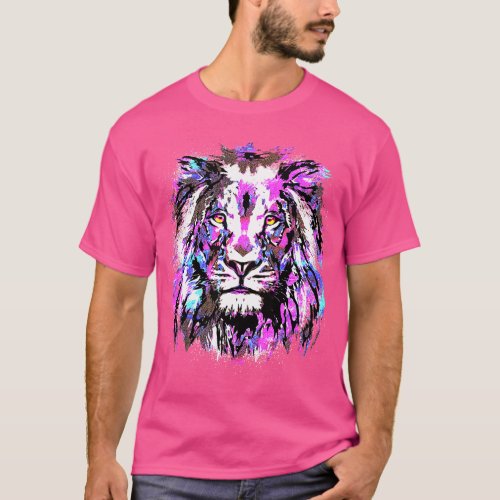 Pink Lion Apron Purple Lion Head Apron T_Shirt