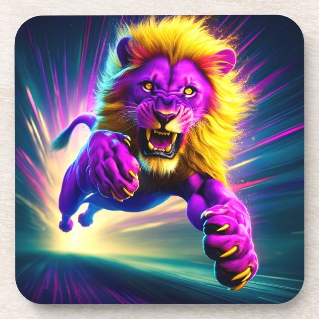 Pink Lion Beverage Coaster (Front)