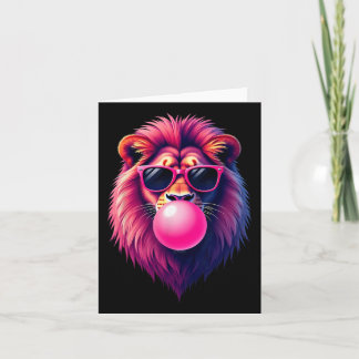Pink Lion Blowing Bubble Gum Card